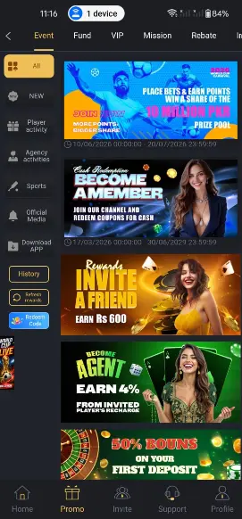 777PKR Game image show available bonus inside the app