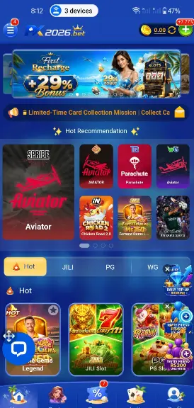 PK2026 Game mobile gaming promotional image showing app interface and branding for Android users